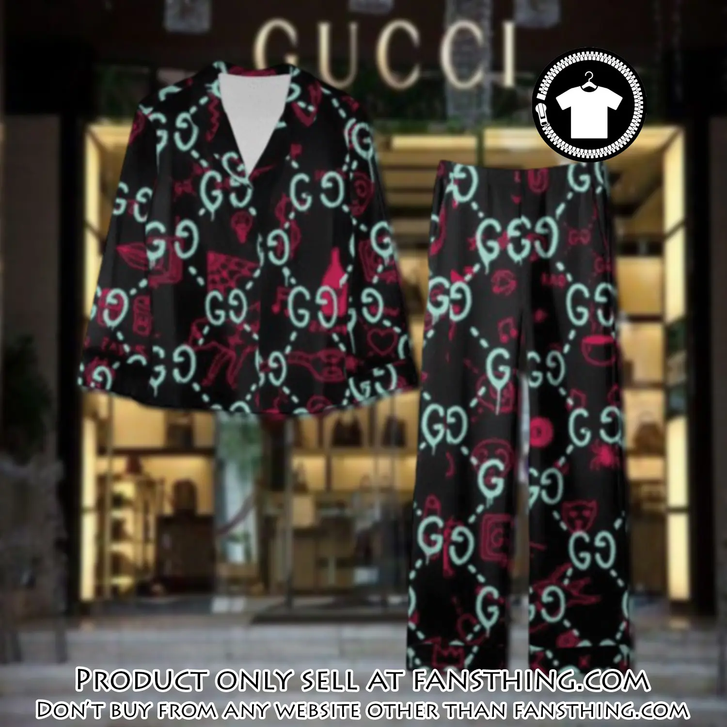 Trending luxury gc satin pajama set pjs1065 fst0730847